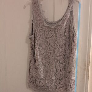 Elegant Lace Tank Top - Gray
